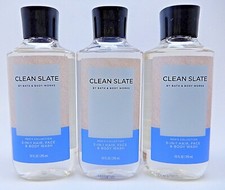 3 BATH  BODY WORKS CLEAN SLATE MEN'S COLLECTION 3 IN 1 HAIR  BODY WASH 10 oz