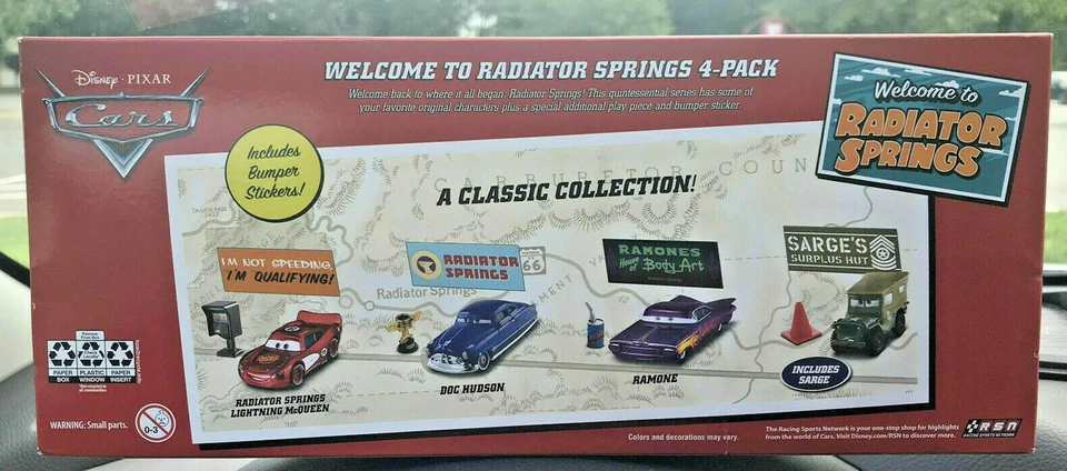 CARS - WELCOME TO RADIATOR SPRNGS 4 PACK DOC HUDSON McQUEEN- Mattel Disney Pixar - Immagine 2 di 2