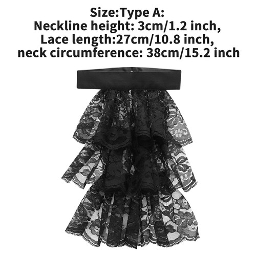 Womens Collar Gift Fake Stage Neck New Detachable Decor Lace Jabot Ruffled DIY - Picture 15 of 42