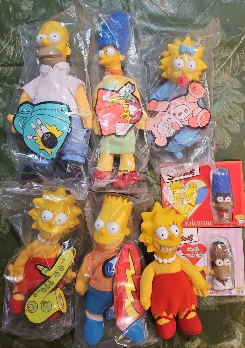 Lot of 8 The Simpsons Plush Dolls Complete Set Sealed
