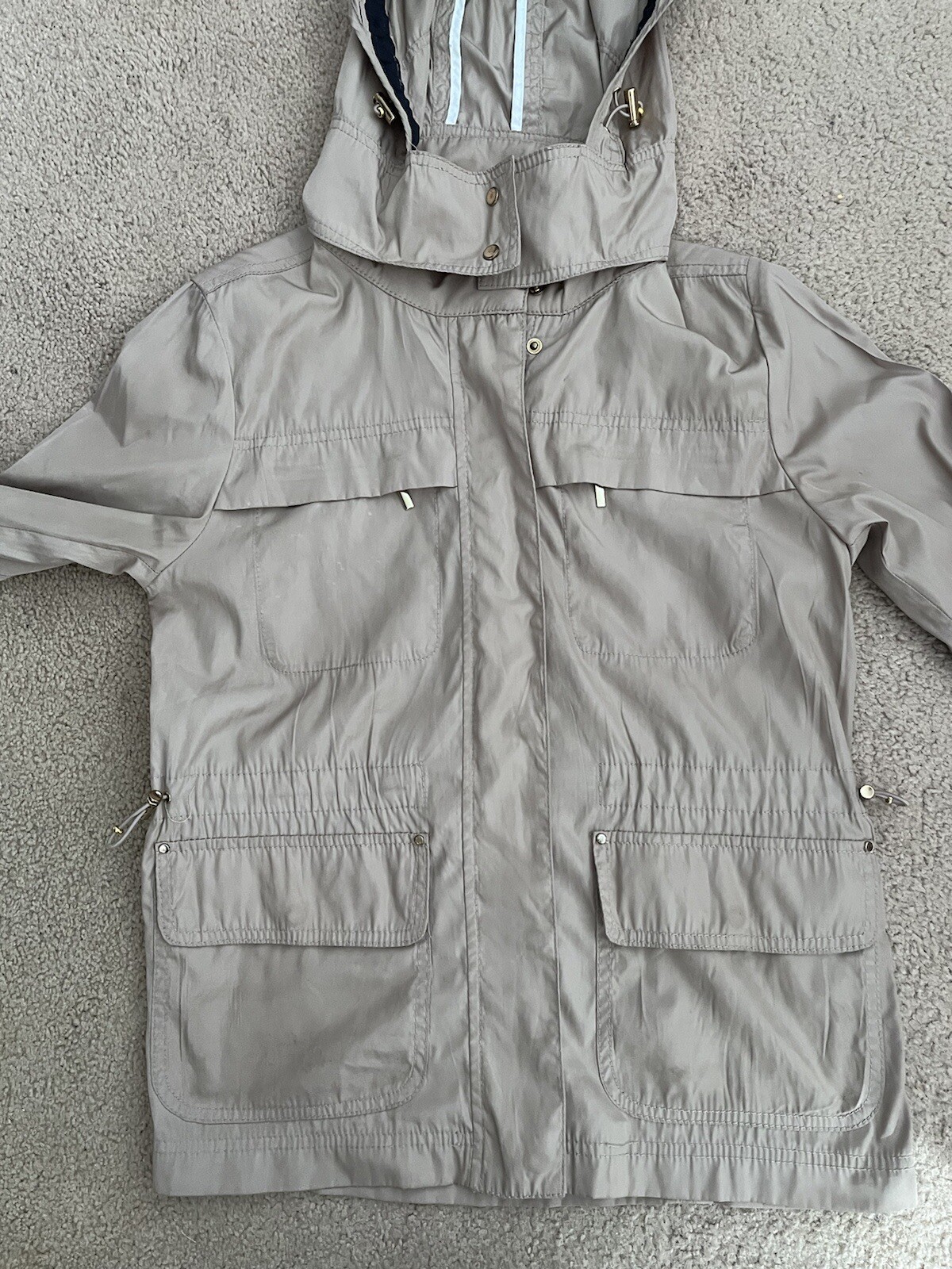 Zara basic Womens Thin Windbreaker Mac. Beige. XS… - image 2