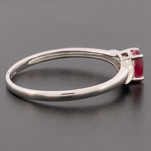 9ct White Gold Ruby & Diamond Cluster Ring Size O Hallmarked - Picture 3 of 9