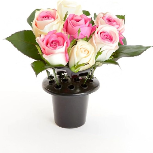 Set of 2 Black Memorial Grave Vase Pots for Fresh Artificial Flowers Replacement - Picture 5 of 11