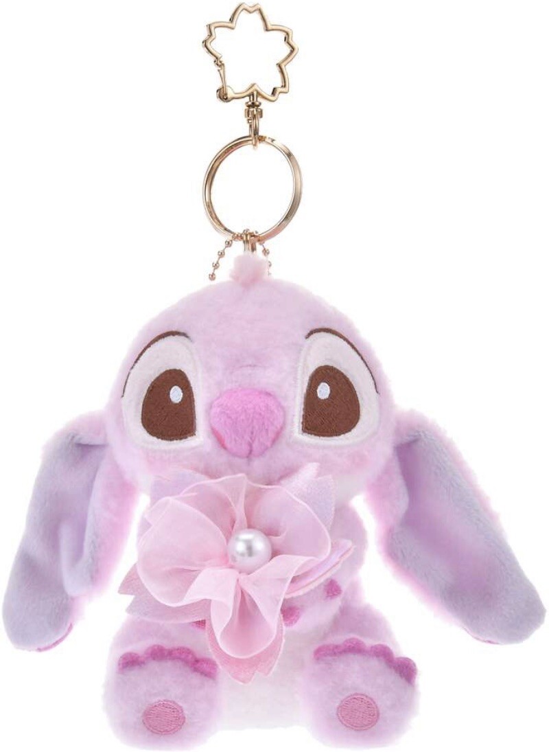 Disney Japan Stitch Plush Toy Key Chain SAKURA Pink 2025 From