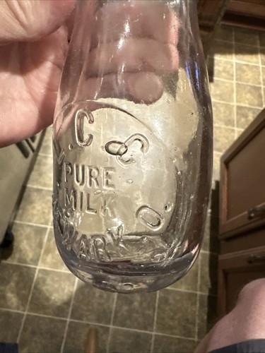 L. C. C. Pure Milk Embossed Half Pint Milk Bottle Newark Ohio OH - Picture 3 of 9