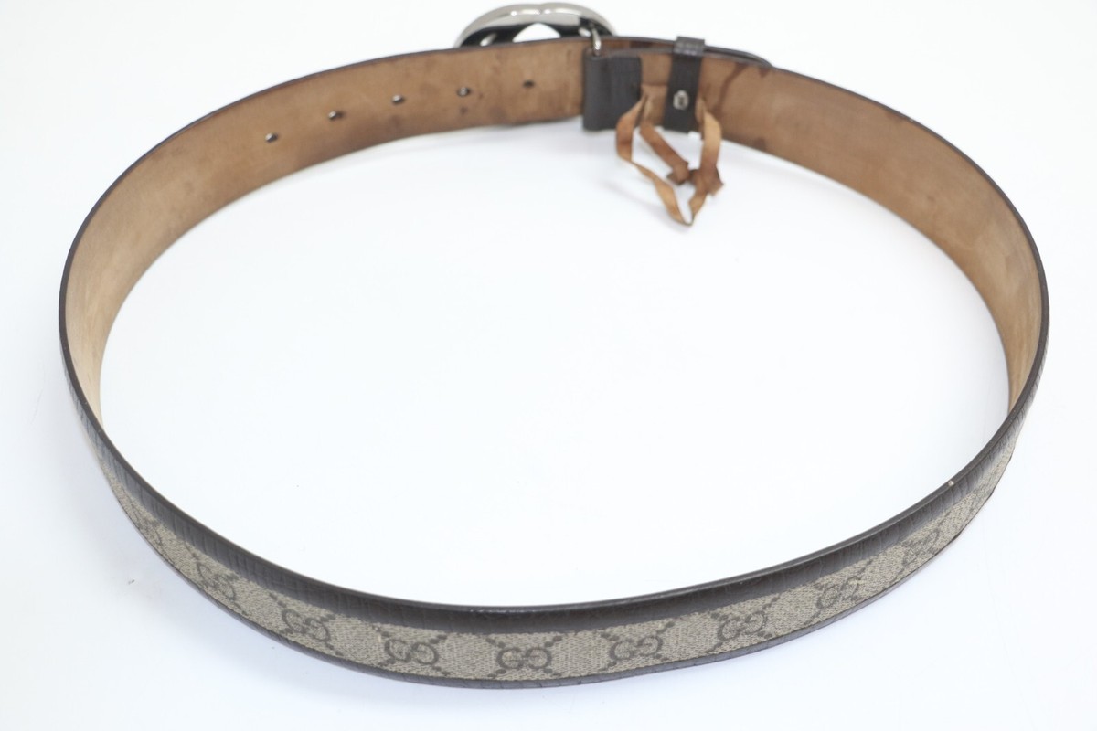 Gucci GG Supreme Monogram Men Belt 85/34 Interlocking Brown Gucci GG Supreme Monogram Men Belt 85/34 Interlocking Brown