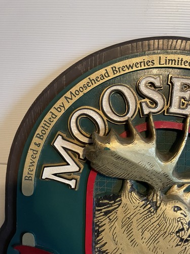 Vintage 29x27" Moosehead Canadian Lager On Tap Bier 3D Bar Kopf Schild Mancave - Bild 2 von 13