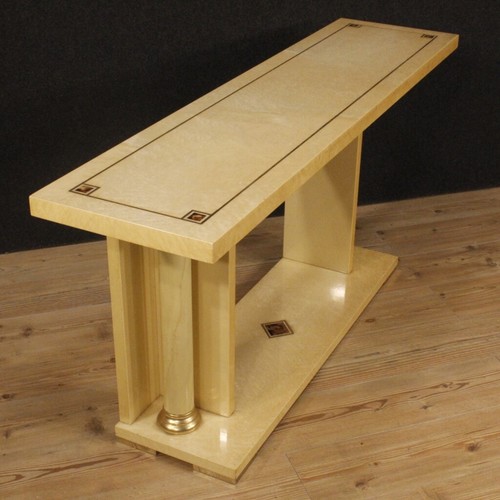 Console italiana mobile legno ottone stile antico tavolo salotto intarsio 900 - Foto 6 di 12
