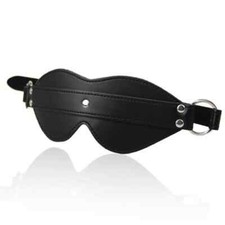 PU Leather Blindfold Eye Mask Flirt Masquerade Binding Spanking Couples Games