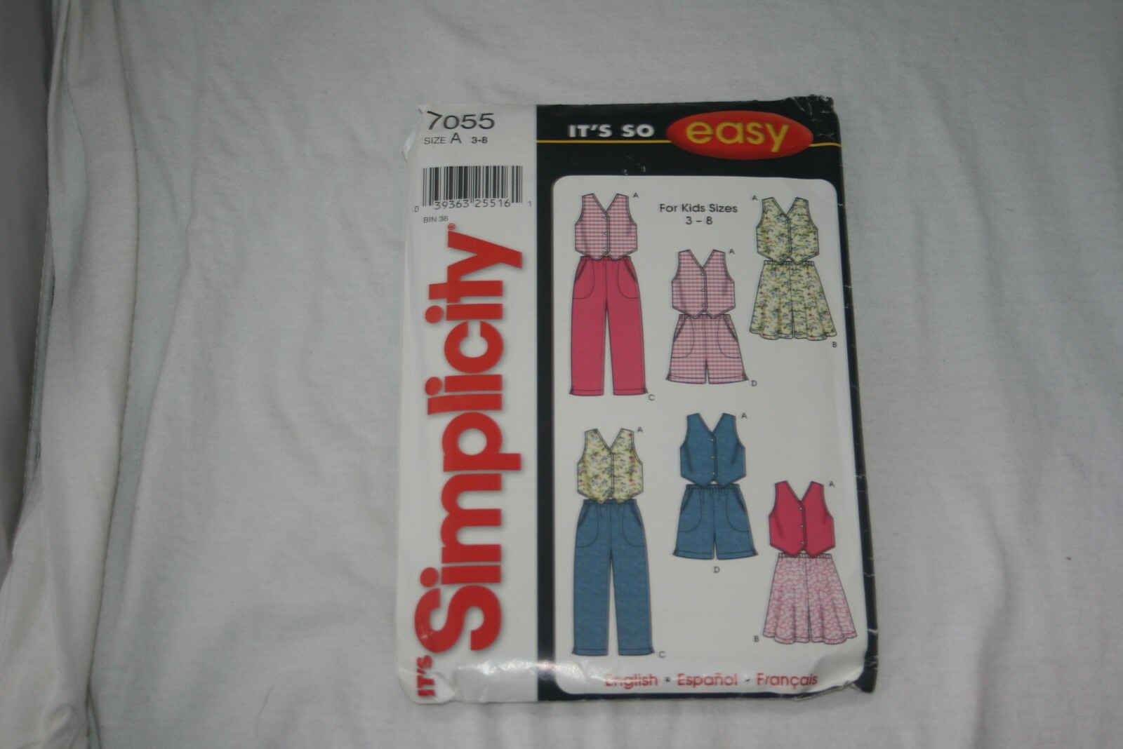 Simplicity 7055 Simplicity Sewing Pattern 7055 Child's Vest, Shorts & Pants Sz 3-8 | eBay