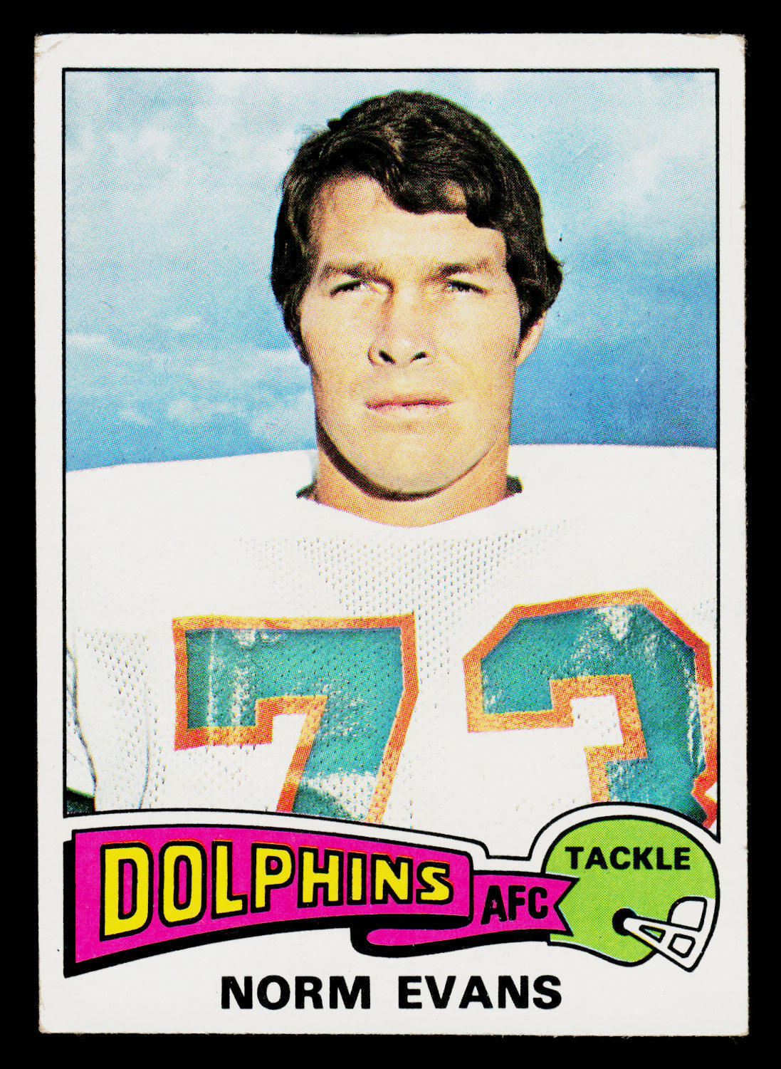 1975 Topps #234 Norm Evans Miami Dolphins Football Card