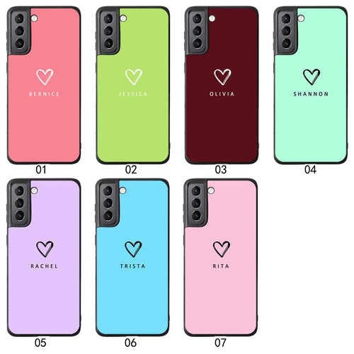 Pure Color Personalised Name Phone Case Cover For Samsung Galaxy S23 S24 A15 A55 - Picture 2 of 67