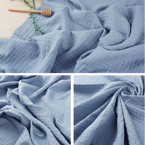 Triple Gauze Crinkled Washing Cotton Fabric Dressmaking Baby Clothes Muslin 58"W - Picture 17 of 40