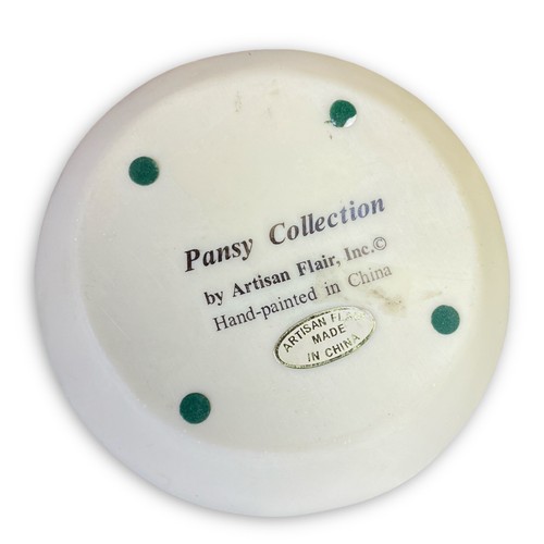 De colección Estilo Artesanal Pansy Colección Leonardo Porta Anillo Baratijas Plato Floral - Imagen 4 de 4