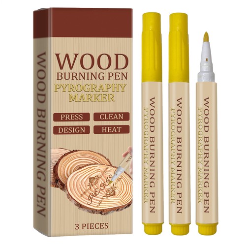 3pcs Scorch Marker Pen For DIY Project Easy Use Safe Chemical Wood Burning Pen - Picture 2 of 12