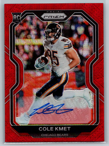 Cole Kmet 2020 Panini Prizm Red Wave Prizm Rookie Auto /149 #305 Chicago Bears