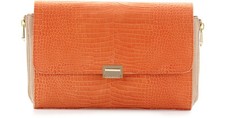 Pour La Victoire Plv Handbag Morandi Croc Texture Leather Clutch Bag Orange $295
