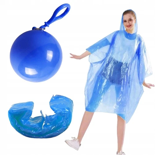 Schlüsselanhänger mit Regenmantel Ballcape Poncho Regenponcho Einweg Fahrrad