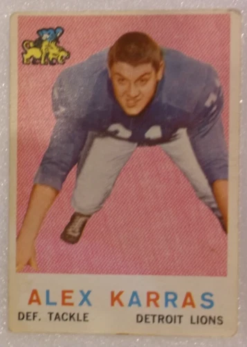 Collectible 1959 Topps Alex Karras Football Trading Card (#103)