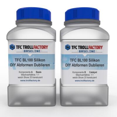 TFC Baseline 100 Silikon Abformsilikon Shore 20 1:1 transluzent 1kg(500g+500g)  