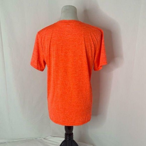 Boy's XL Shirt Adidas Orange Big Logo Climalite Short Sleeve Crewneck - Picture 3 of 7