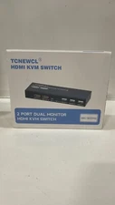 TCNEWCL HDMI 2 Port Dual Monitor KVM Switch (KS922)