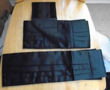Cravateur CUMMERBUND Black Satin Formals Tuxedo Fashion Closes with Touch Tape L
