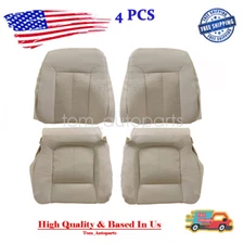 For 2011-2014 Ford F150 XLT Driver & Passenger Bottom & Top Cloth Seat Cover Tan