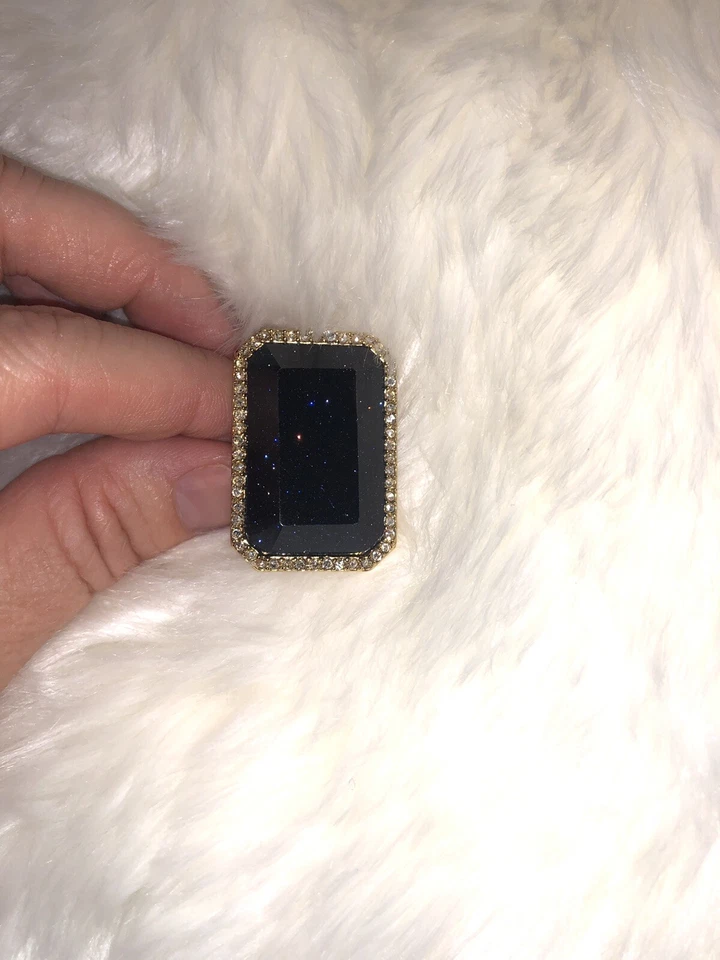 Anillo Kate Spade Cielo Nocturno Joyas Talla 5 Arenisca Azul con Oro! Lindo Foto 3 de 4