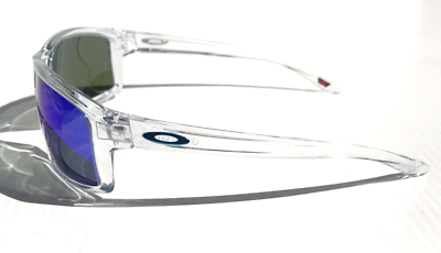 NEW Oakley GIBSTON Polished Clear POLARIZED Galaxy Blue Lens NEW Oakley GIBSTON Polished Clear POLARIZED Galaxy Blue Lens