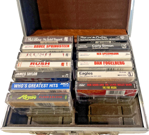 Savoy Brown Vinyl Cassette Tape Holder Travel Case Rock Lot of 13 Vintage Tapes*