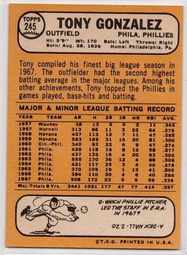 1968 Topps Baseball (1-300) Set Break EX - EX-MT U-Pick from Drop Down List - Picture 326 of 448