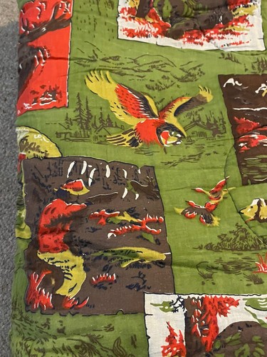 VINTAGE Sleeping Bag W/ Hood NOBLE 1960s MAGPIE AUS (Kids Teens) Camper Festival - Picture 7 of 8