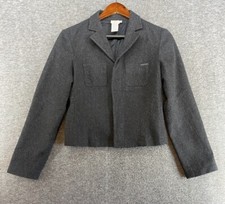 Calvin Klein Blazer Jacket Women's Sz Small Wool Blend Tweed Single Button