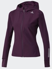ADIDAS Response Soft Shield Reflective Running Jacket Red Night Maroon Womens S