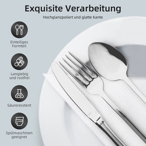 Besteck Set Edelstahl 48 Teile für 12 Personen Rostfrei Spülmaschinenfest DHL - Bild 16 von 21