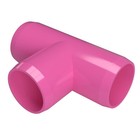 1-1/4" PVC Tee Fitting, Pink (4-PK) FORMUFIT Furniture Grade, Made in USA