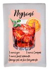 Negroni Cocktail Drink Recipe Alcohol Bar Trifold Waffle Weave Towel dz094