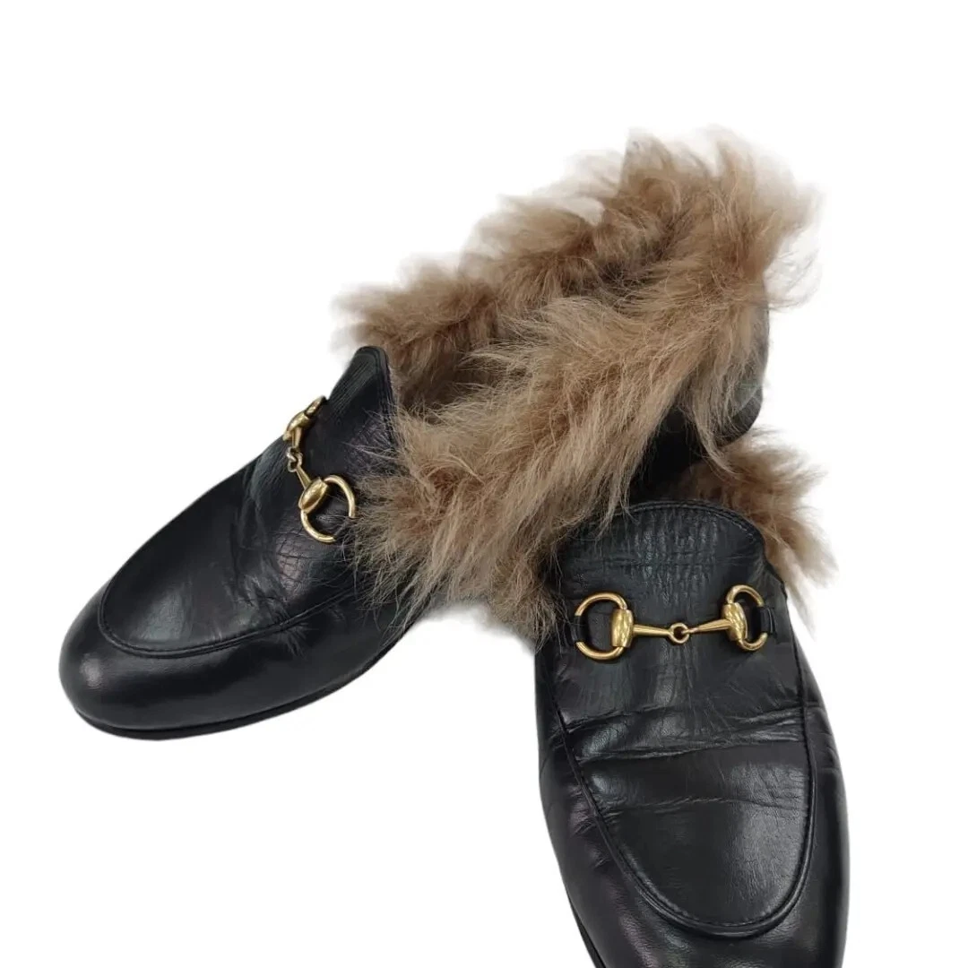 Fur gucci cheap shoes