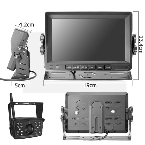Wireless RV Truck Rear View Kit 7" 1080P Monitor Digital Reversing Backup Camera - Picture 9 of 11