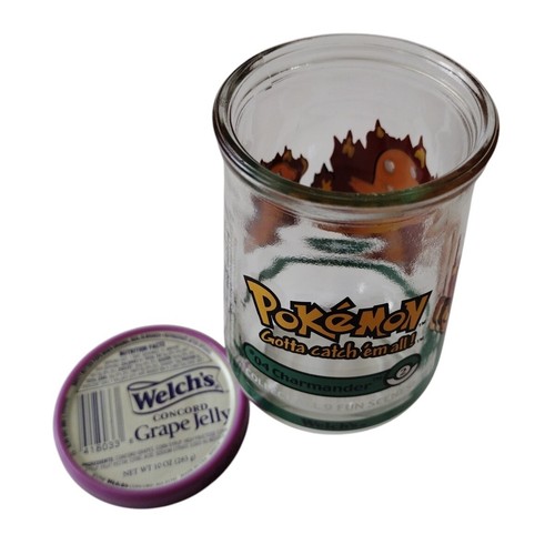 Welch's Jelly Jar Pokemon Charmander #4 AVEC COUVERCLE HTF Nintendo 1999 Excellent AOP - Photo 8/12