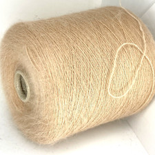Beige KID MOHAIR FLUFFY Cone Yarn LACE WEIGHT for Knitting USA TARIFF FREE 