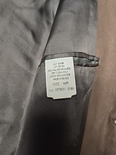 Andrew Fezza Jacket Mens 44R Brown Suede Suit Jacket Business Casual City Preppy - Picture 20 of 21