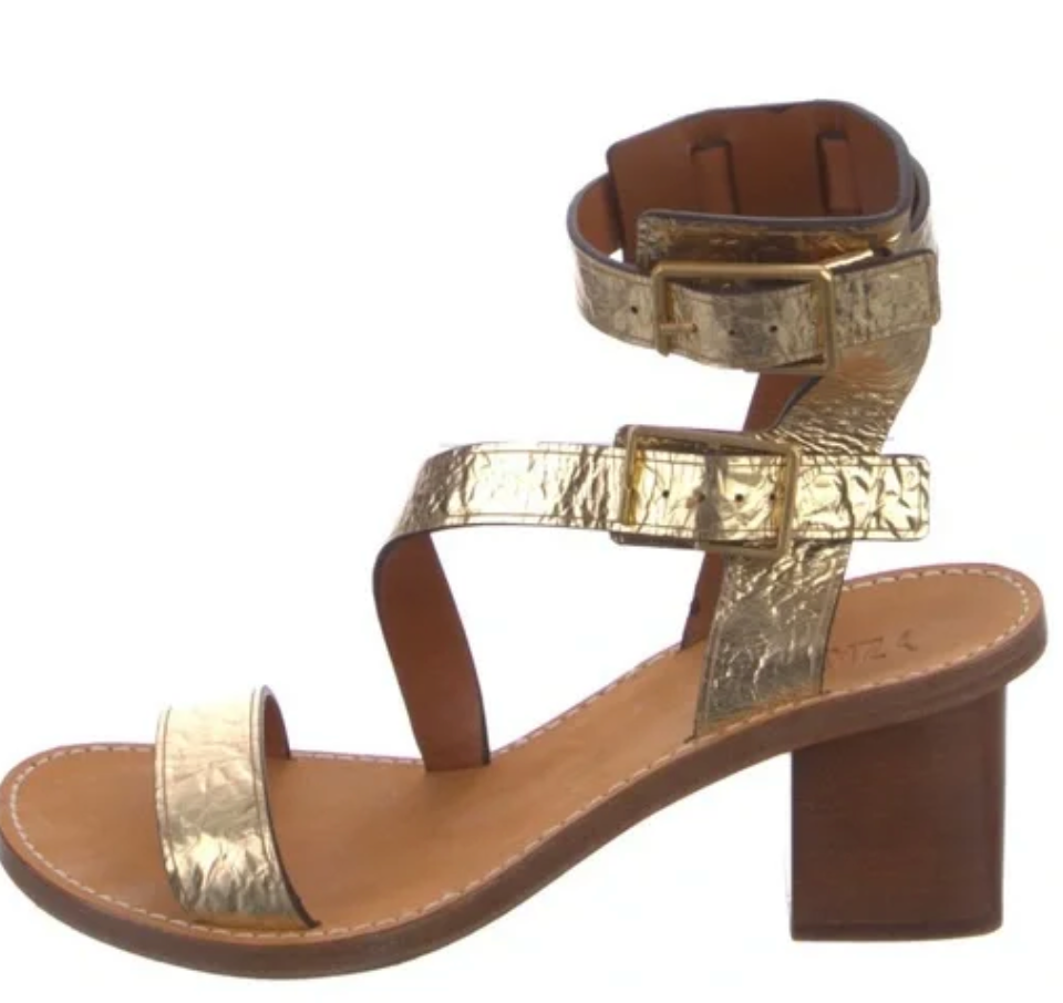 Zadig & Voltaire Cecilia Caprese Sandal In Gold Wrinkle