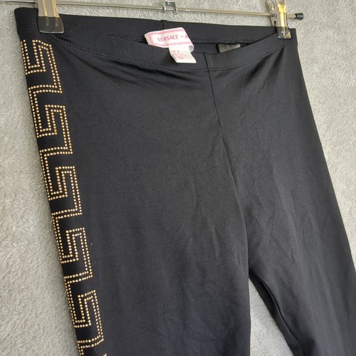 Versace For H&M Leggings schwarz Monogramm Logo verziert EUR 36 US 6 Designer - Bild 5 von 11