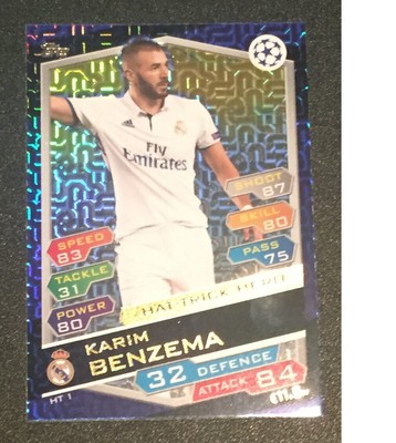 Match Attax Champions League 2016//17 hat-trick Héros Karim Benzema Real Madrid