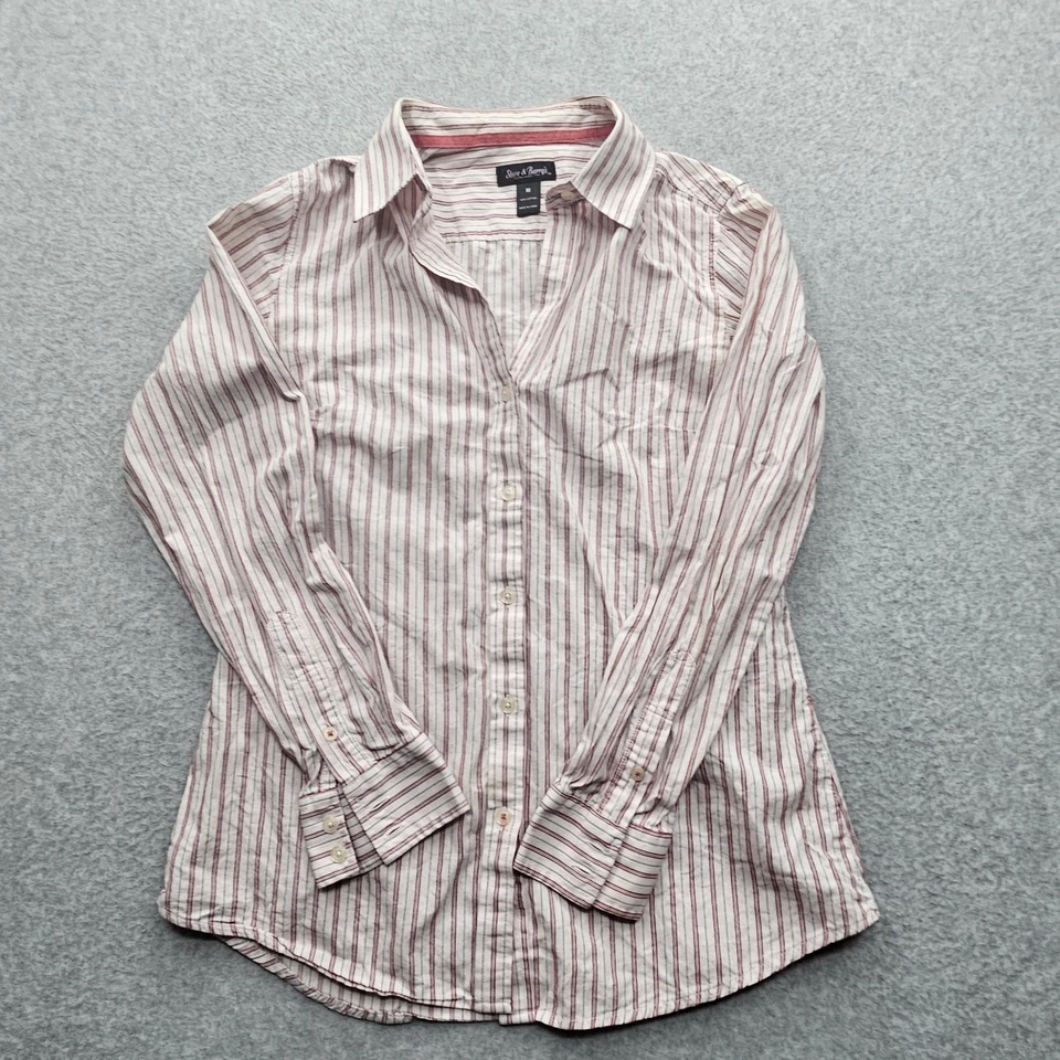 Prendas para el torso Steve & Barry para mujer rosa medio con botones manga larga Foto 3 de 4