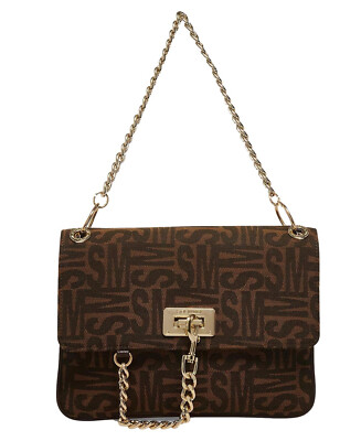 Steve Madden BHEARST Signature Monogram Print Honey/Brown Crossbody Shoulder Bag
