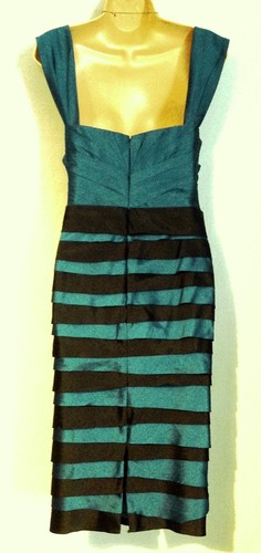 VENI INFANTINO (16/18) Teal, Black Cocktail Dress & Bolero Jacket/ Wedding/Races - Picture 7 of 11