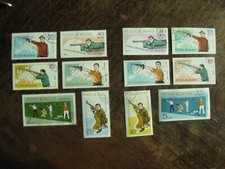 Romania 1965: 2407-2418, shooting sport perforated and imperforated each complete stamped
